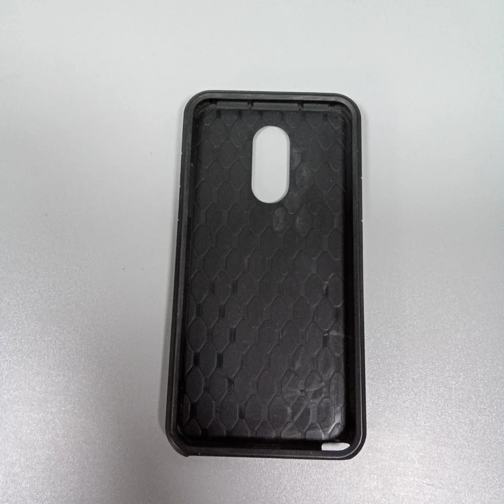 Black Rugged Smartphone‎ Case Honeycomb Shockproof Matte Protective Cover 6x3in